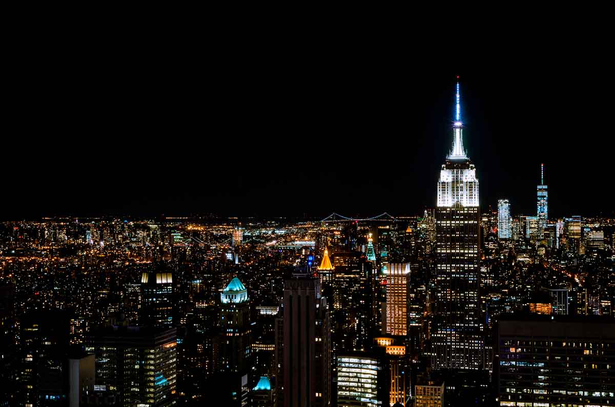 NYC nighttime skyline