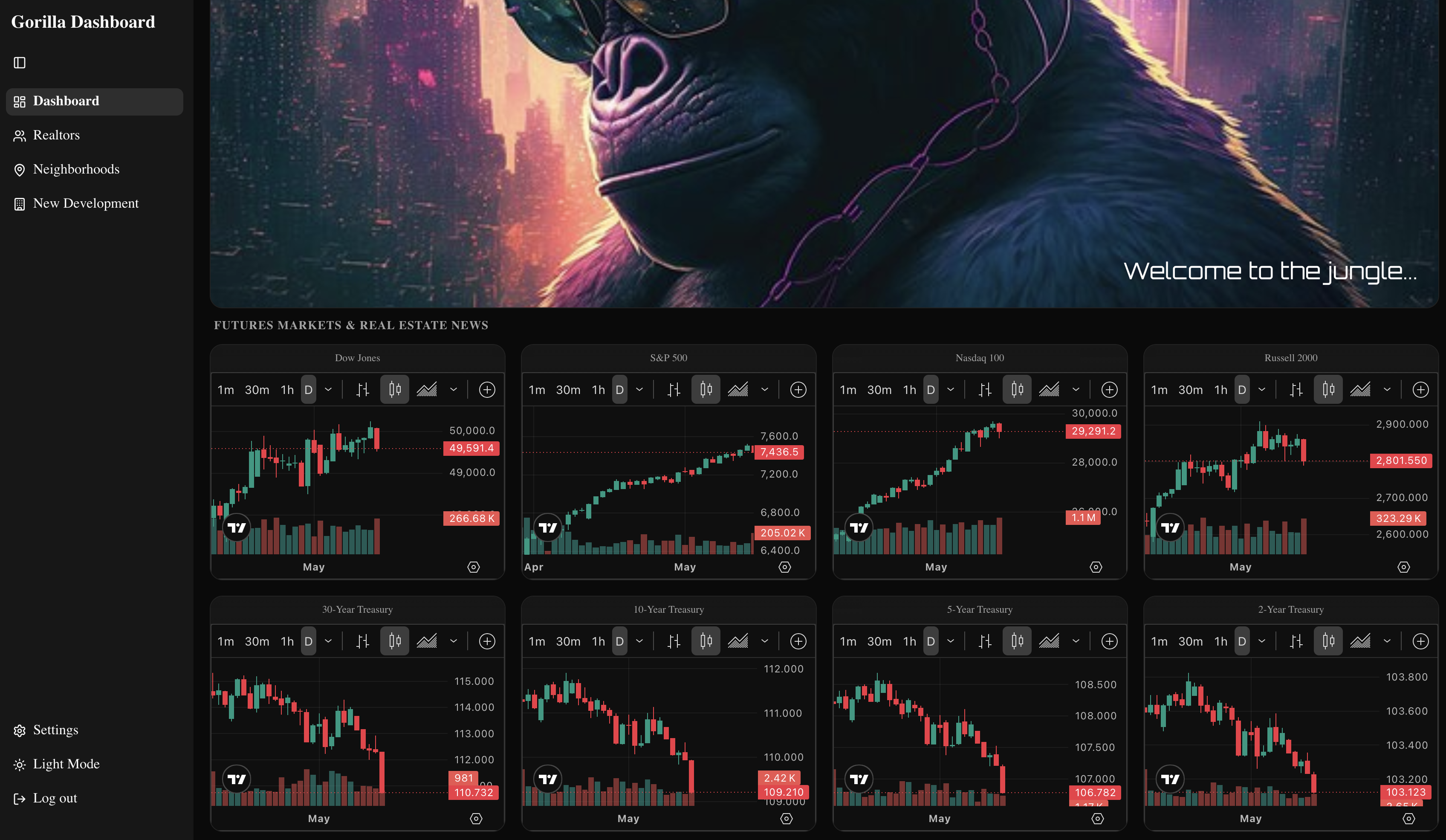 Gorilla Dashboard home view